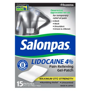 SALONPAS LIDOCAINE 4% PAIN RELIEVING PATCH 15 COUNT