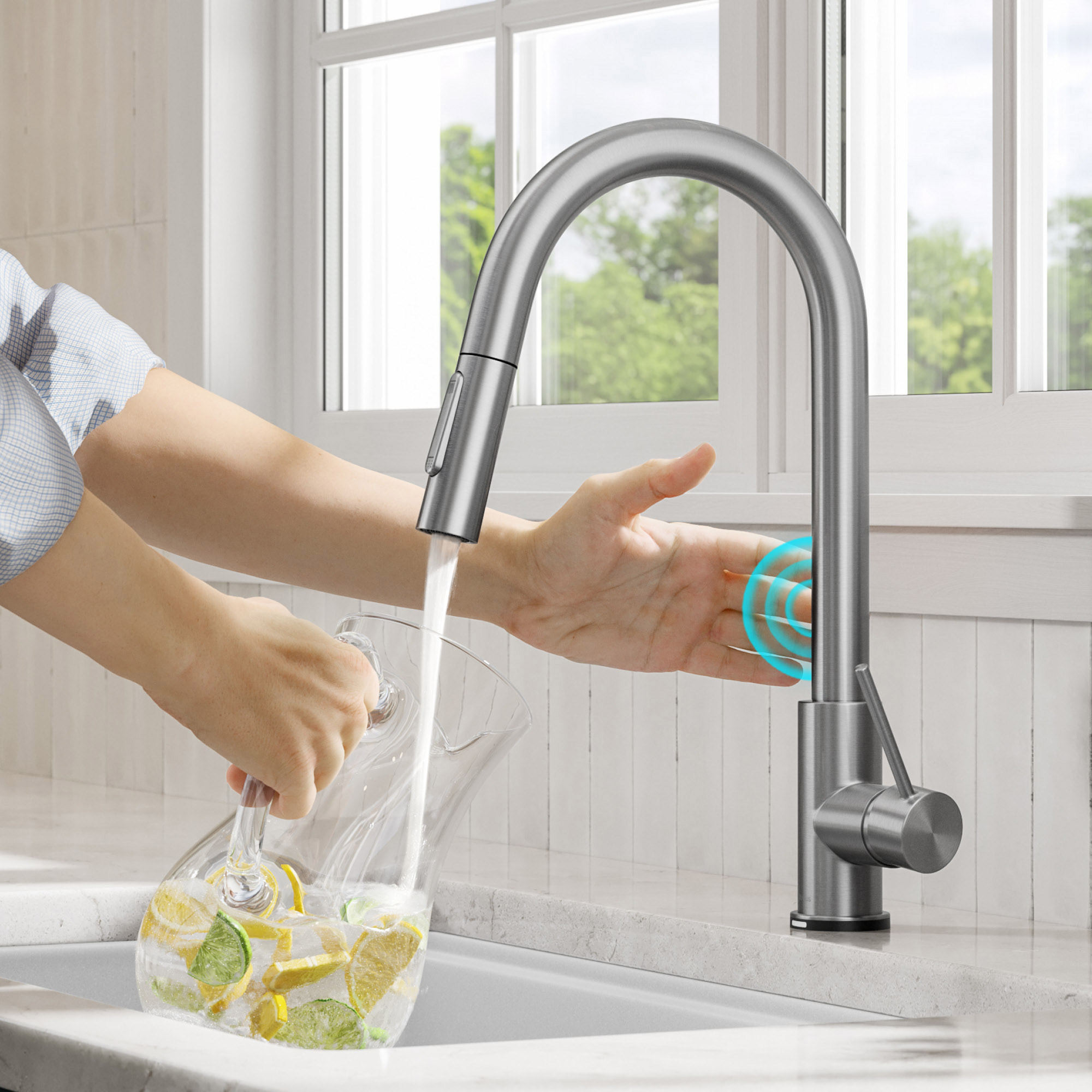 KRAUS Touch Kitchen Sink Faucet: Stainless Steel