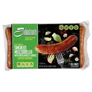 Sabatino's Smoked Mozzarella with Artichokes and Garlic Chicken Sausage, 48 oz