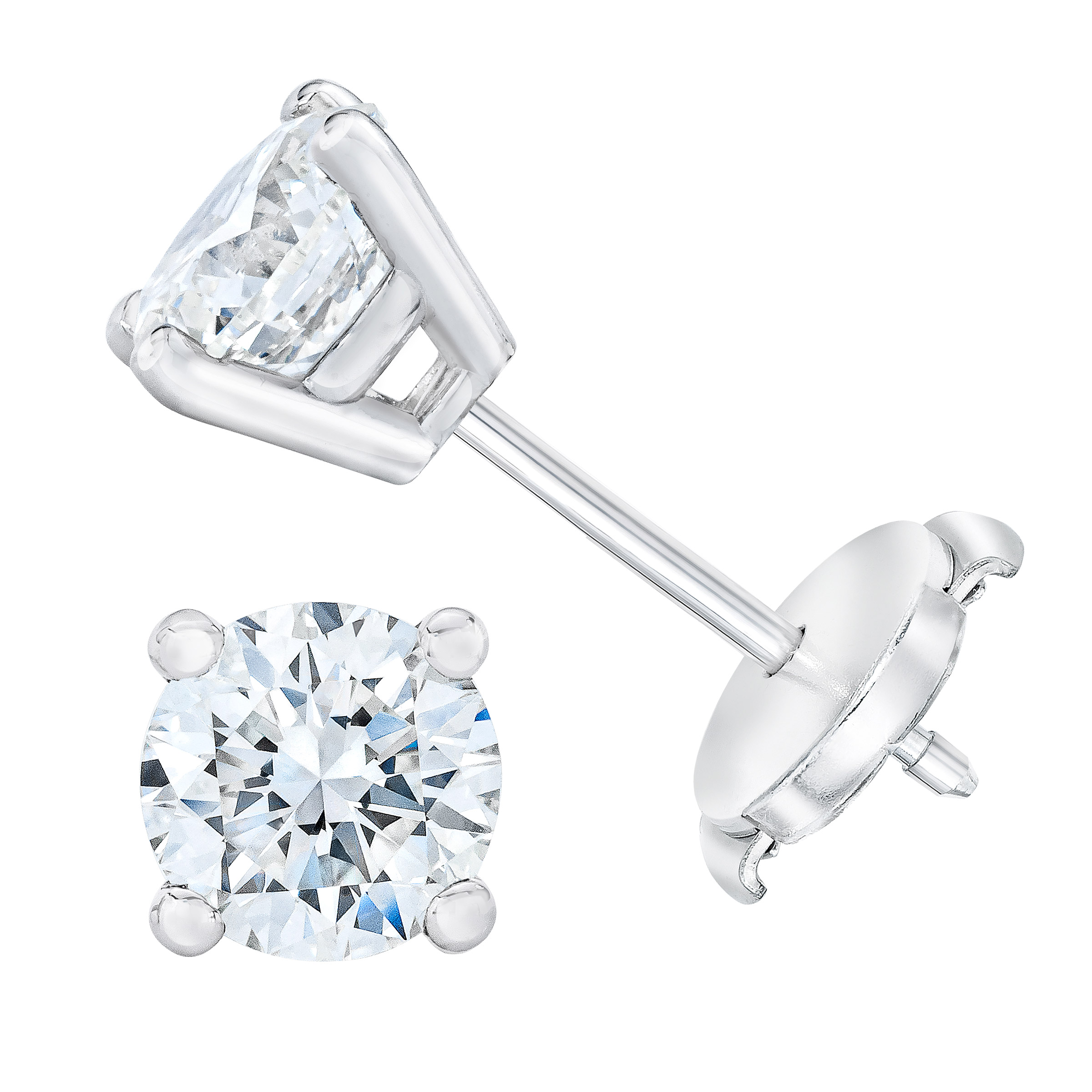 Round Brilliant Diamond Stud Earrings (1.80 ctw)