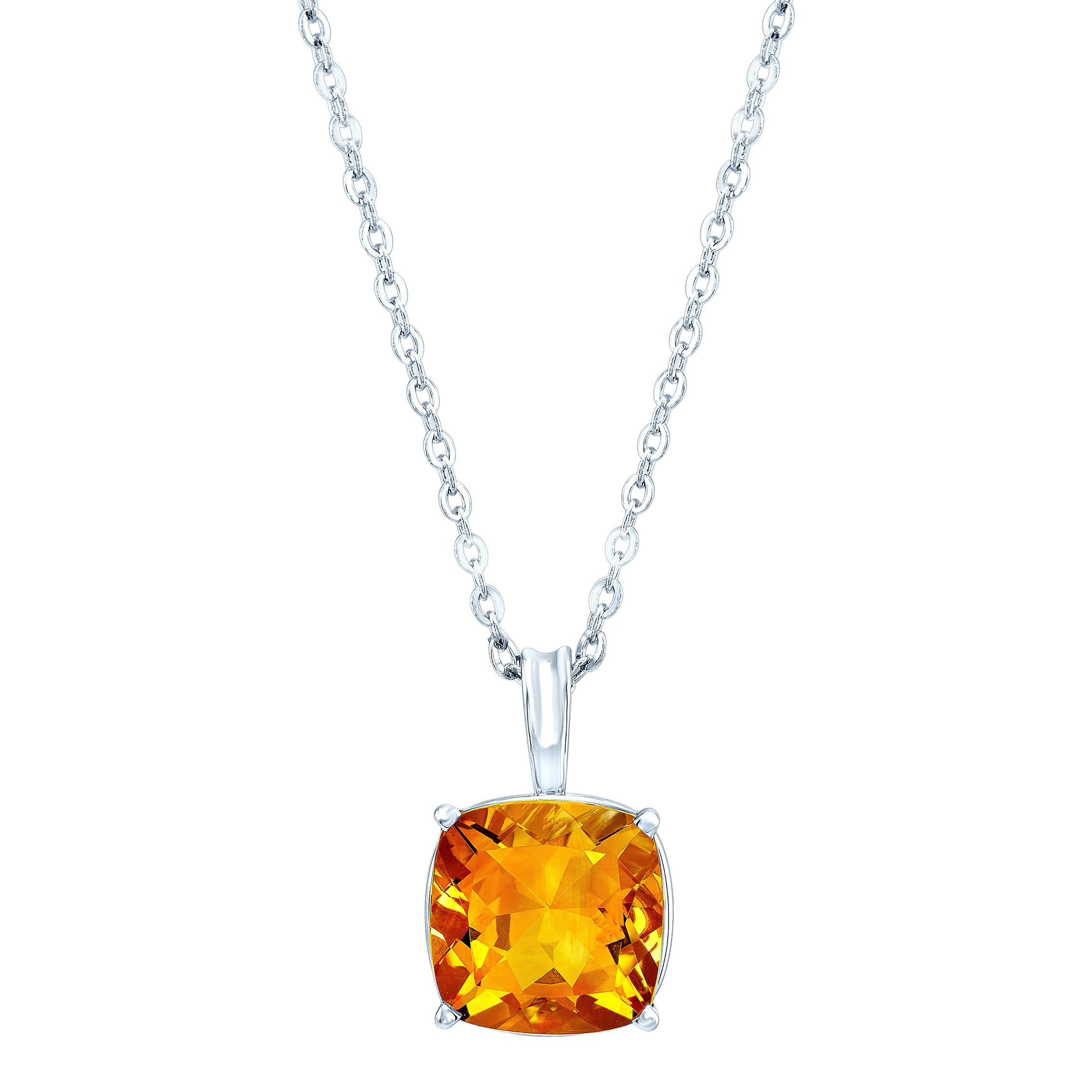 Cushion Cut Citrine Pendant