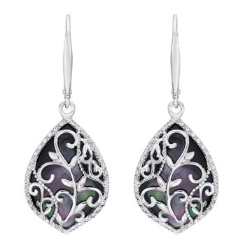 Scroll Top Mother of Pearls Drop Earrings Scroll Top Mother of Pearls Drop Earrings