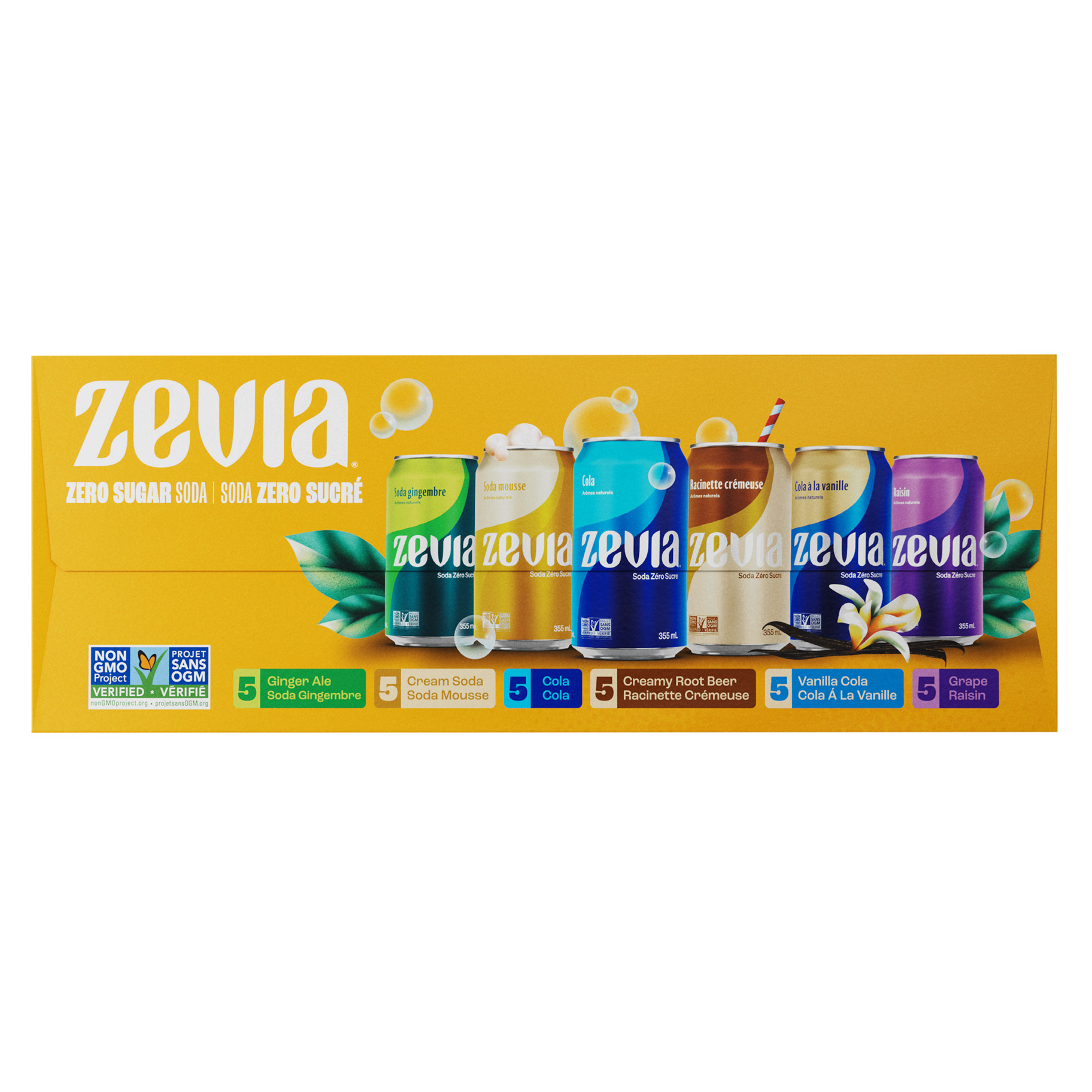 Zevia Zero Sugar Soda Variety Pack, 355 mL 30-pack | Costco