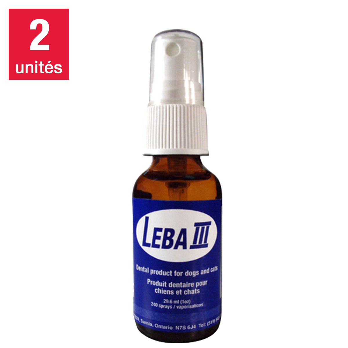 Leba III – Ensemble de 2 vaporisateurs dentaire pour chien et chat