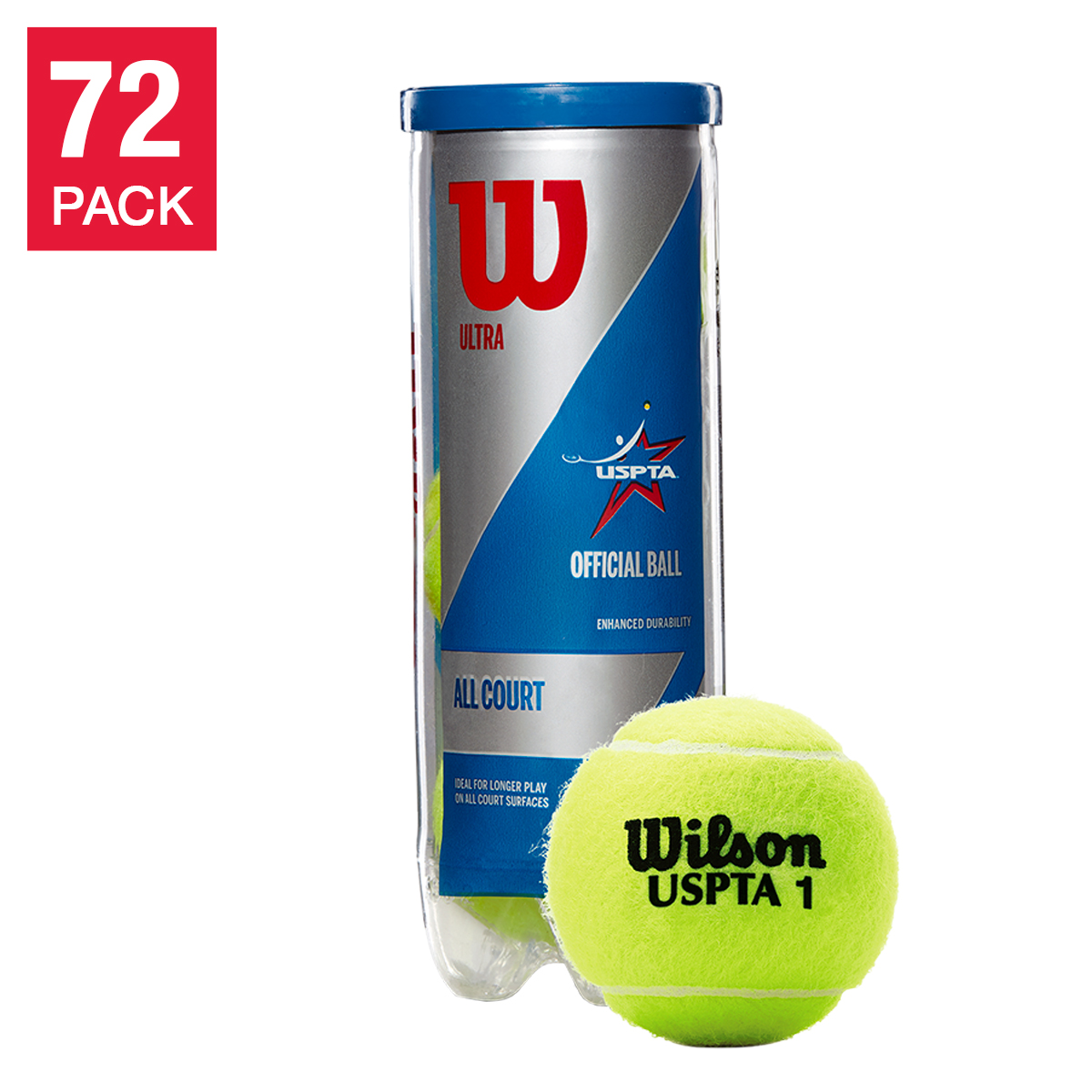 Wilson Ultra All Court Tennis Ball, 72-count
