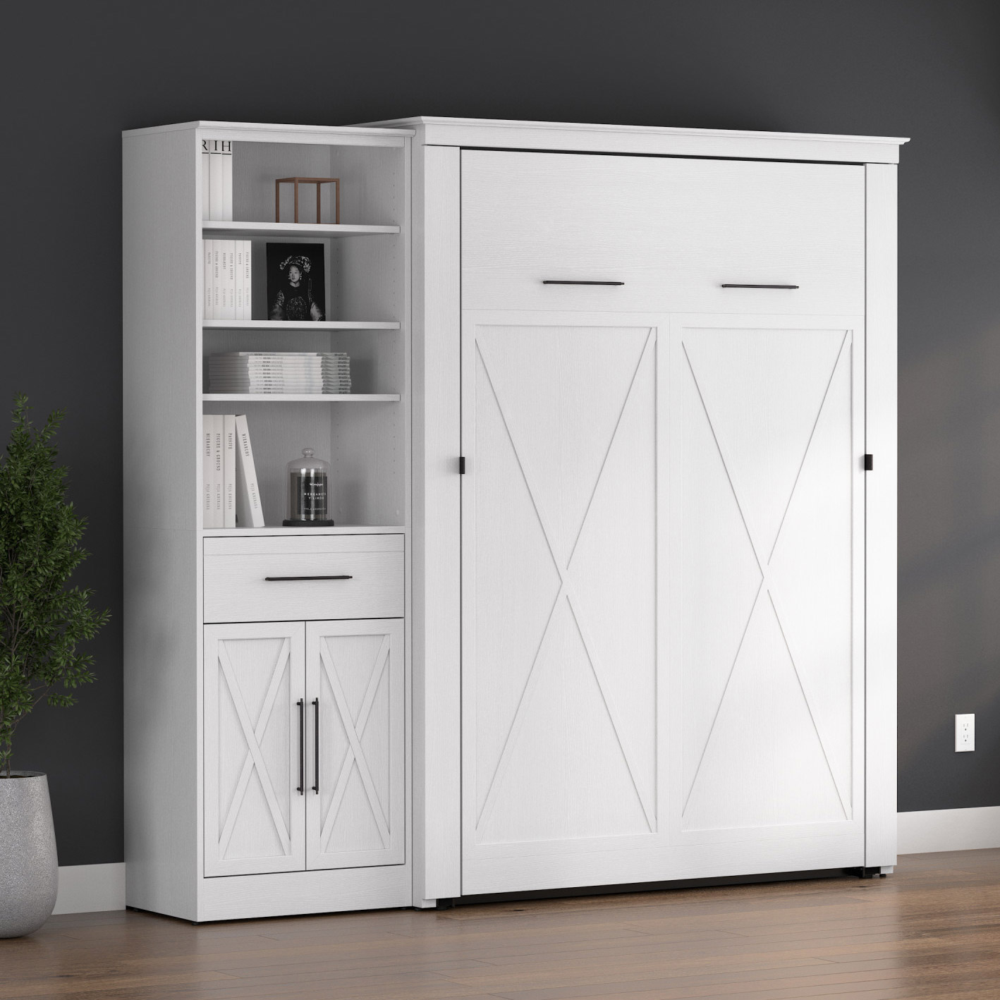 Key West Double Wall Bed with Storage Shelf