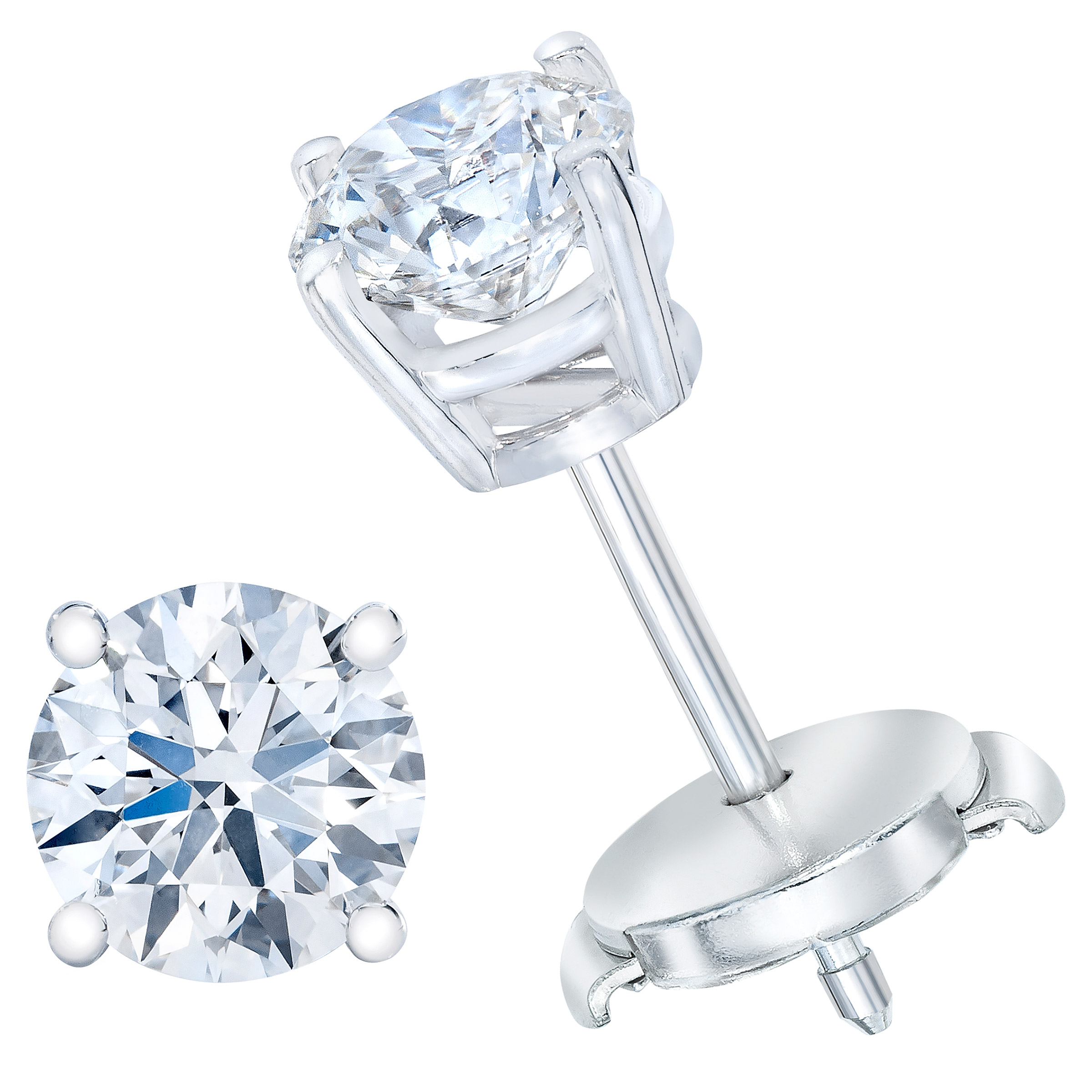 Round Brilliant Diamond Stud Earrings (1.40 ctw)