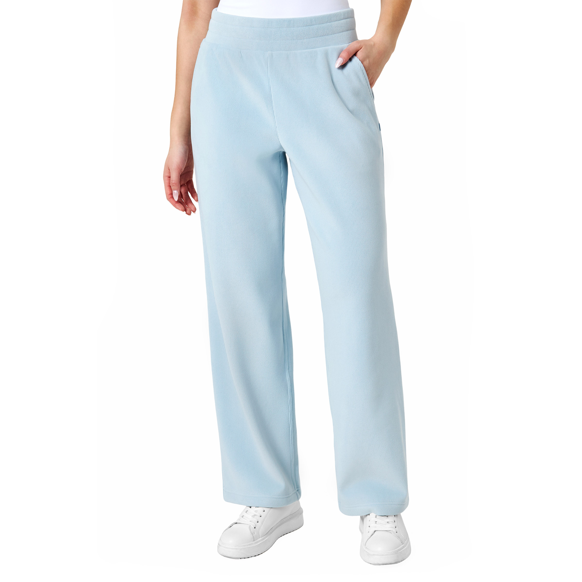 Mondetta Women's Corduroy Textured Wide-Leg Pant