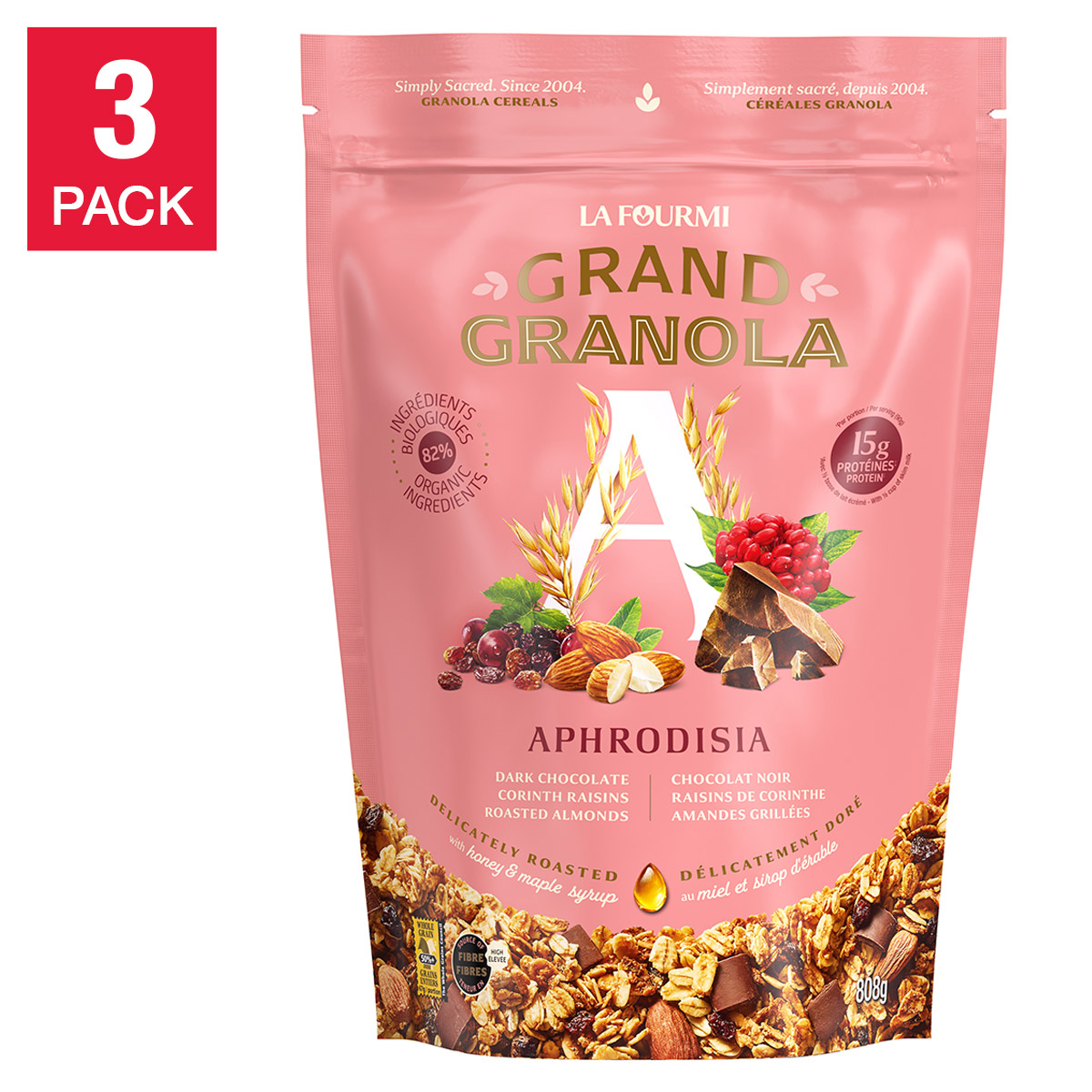 La Fourmi Grand Granola Aphrodisia, 3 × 808 g
