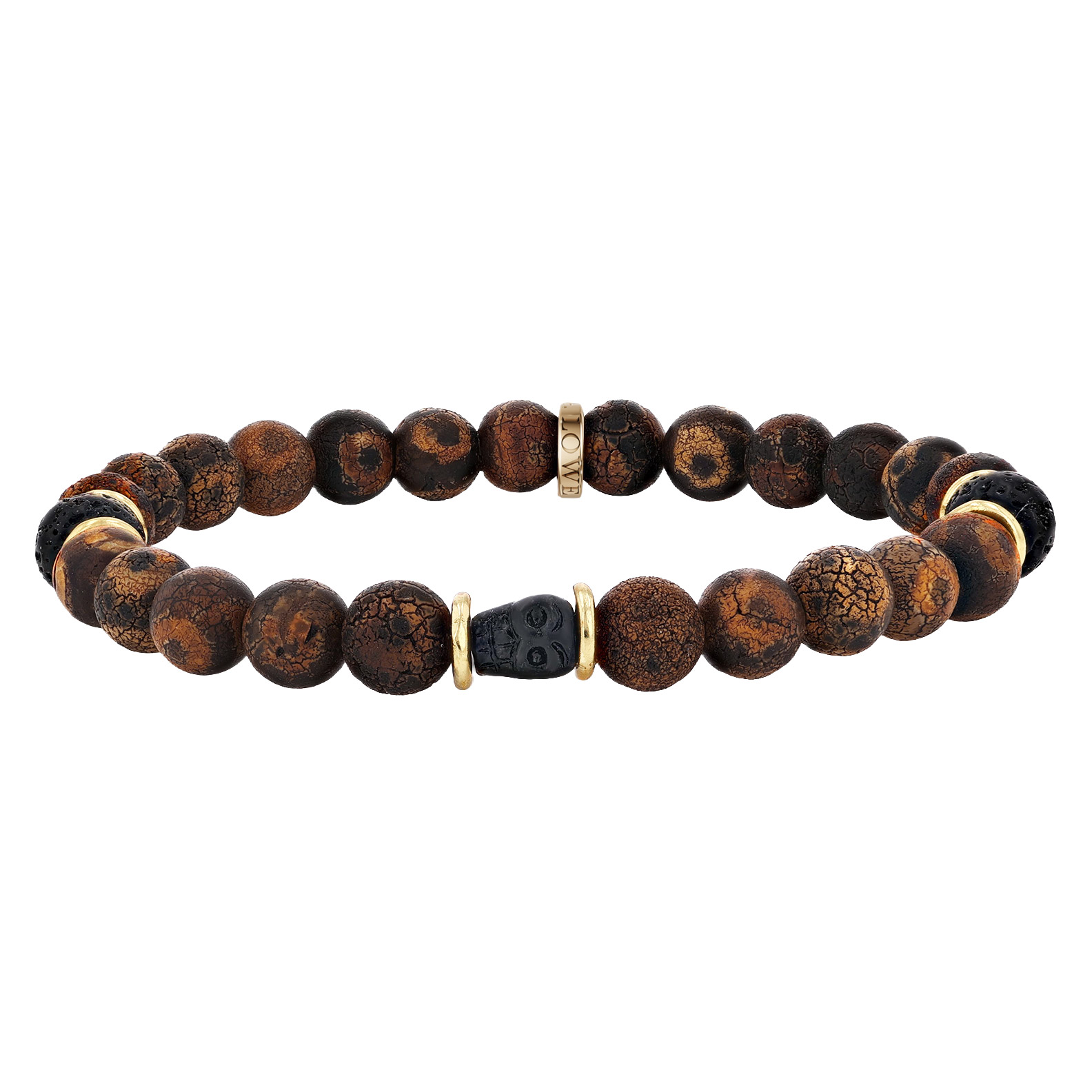 【NO.529】 ブレスレット Mr. Lowe by Sheryl Lowe Crackled Eye Tibetan Agate Beaded Bracelet