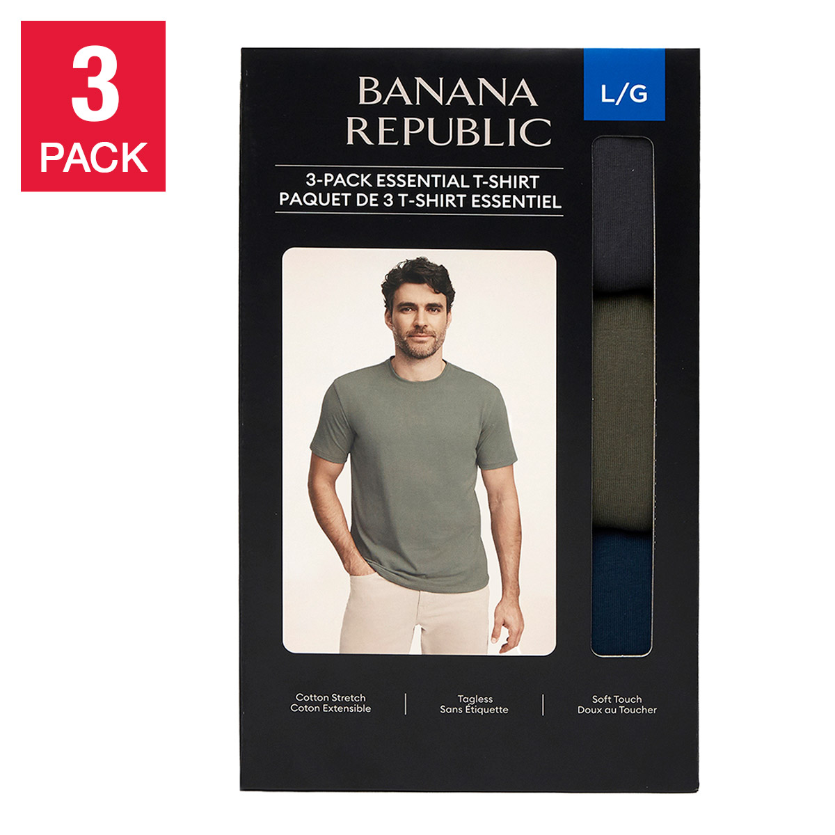 Banana Republic Men's Crew Neck T-Shirt, 3-pack