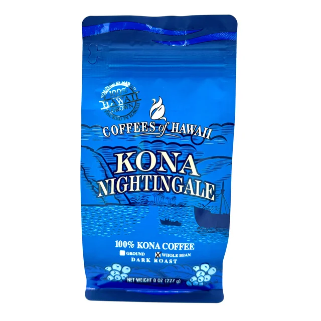 COFFEE'S OF HAWAII NIGHTINGALE 100% KONA COFFEE 8 OZ