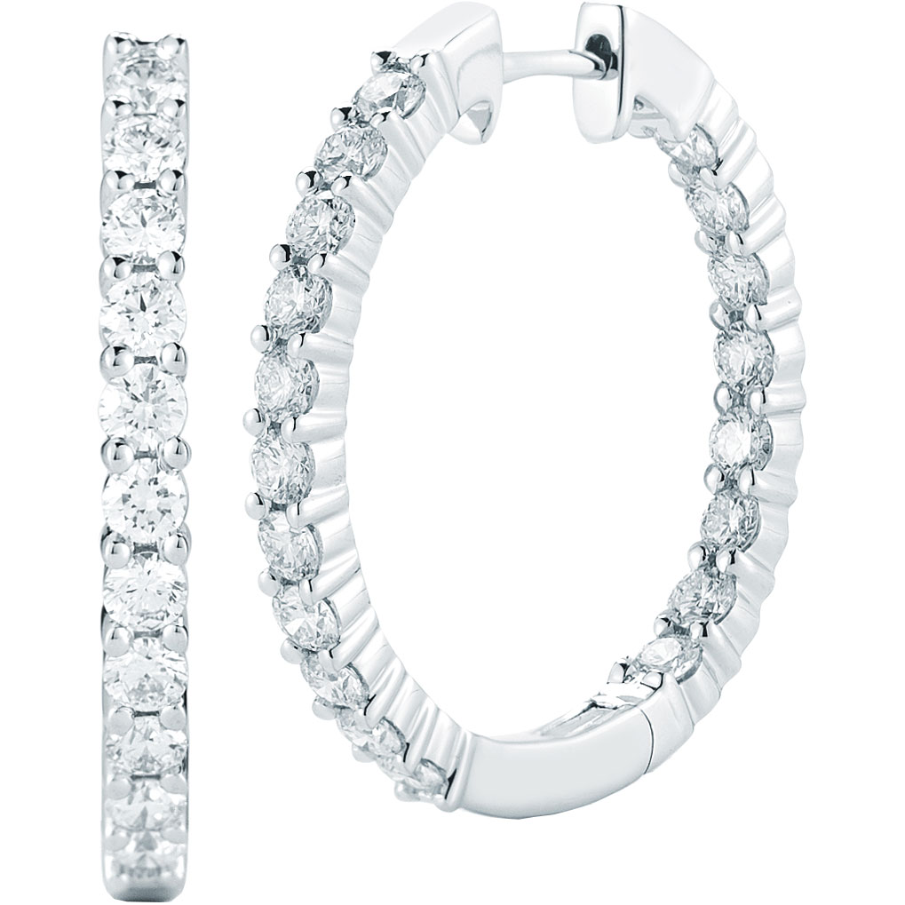 Round Brilliant Diamond Hoop Earrings (2.00 ctw)