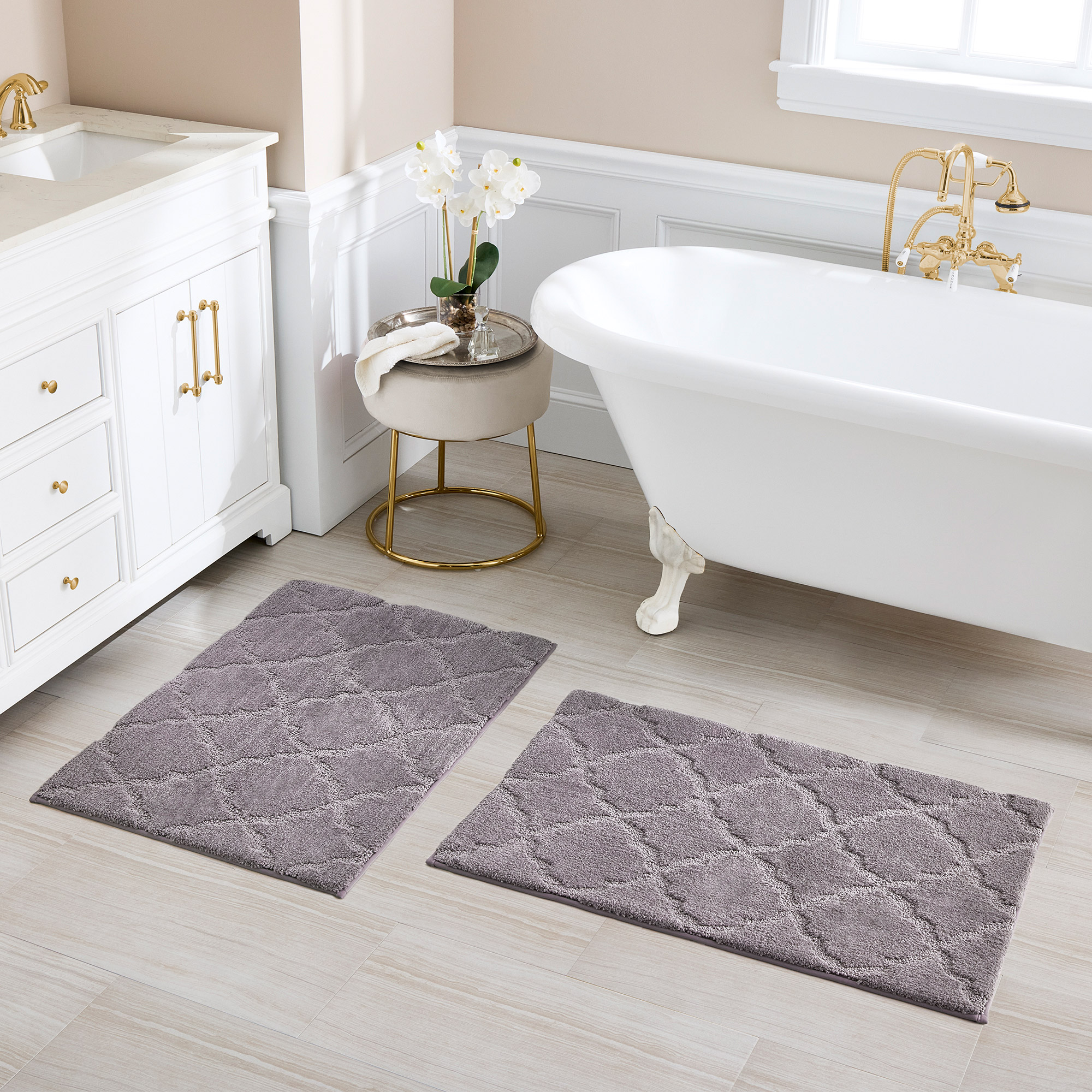 Charisma Drylon Trellis Bath Rugs  2-pack