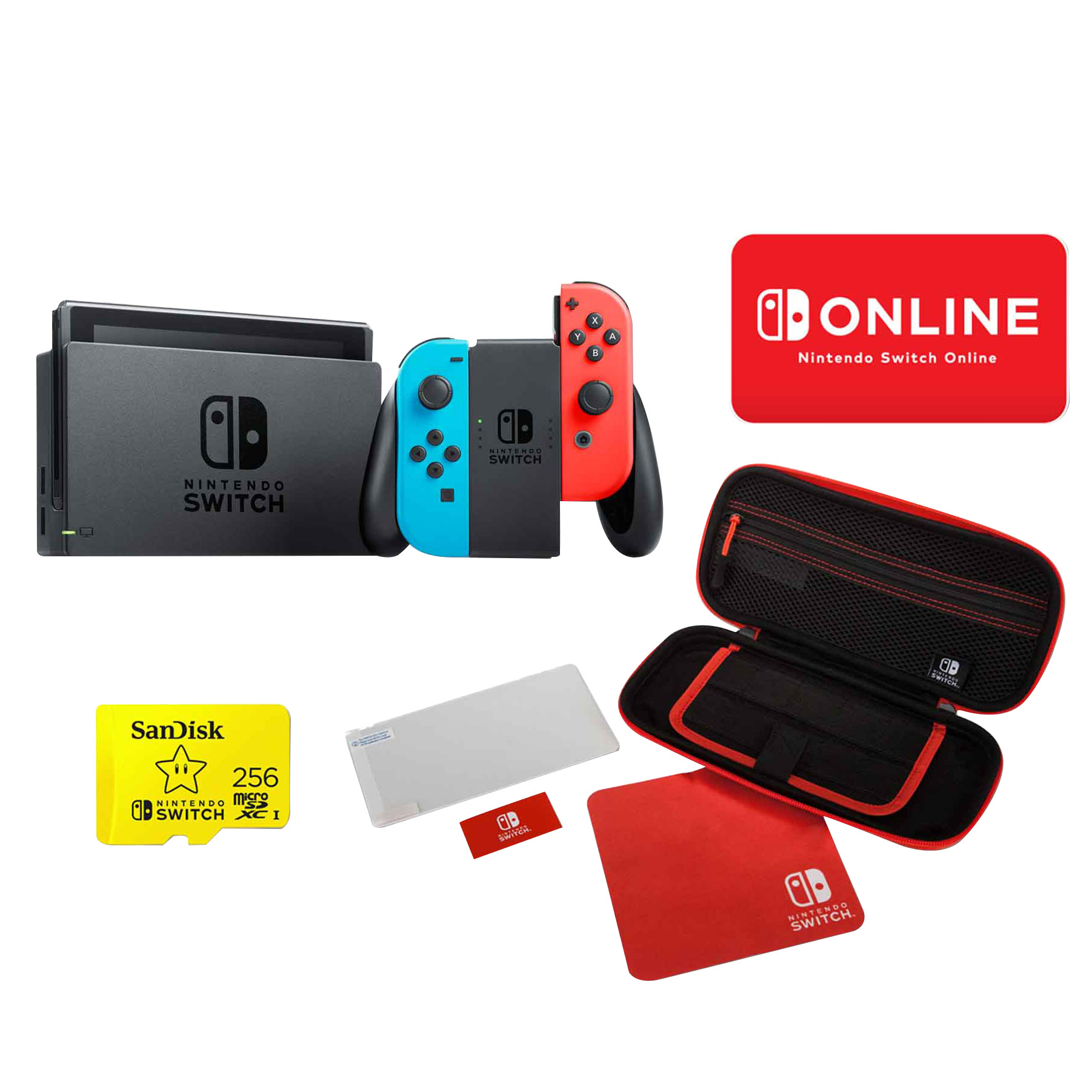 Nintendo Switch Red/Blue, 12 month Family Pass and
