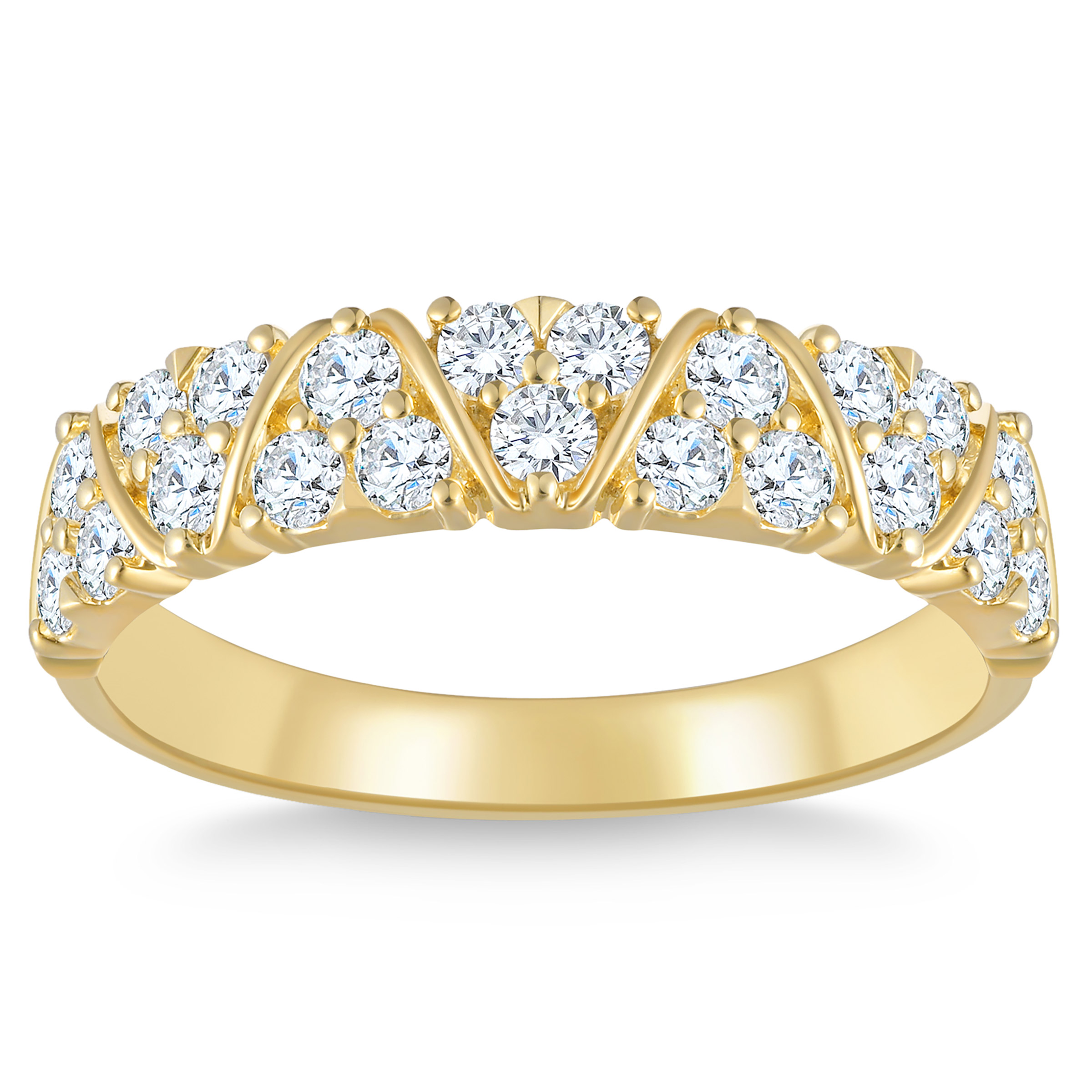 Round Brilliant 0.70 ctw VS2 Clarity, I Color Diamond 14kt Gold Band