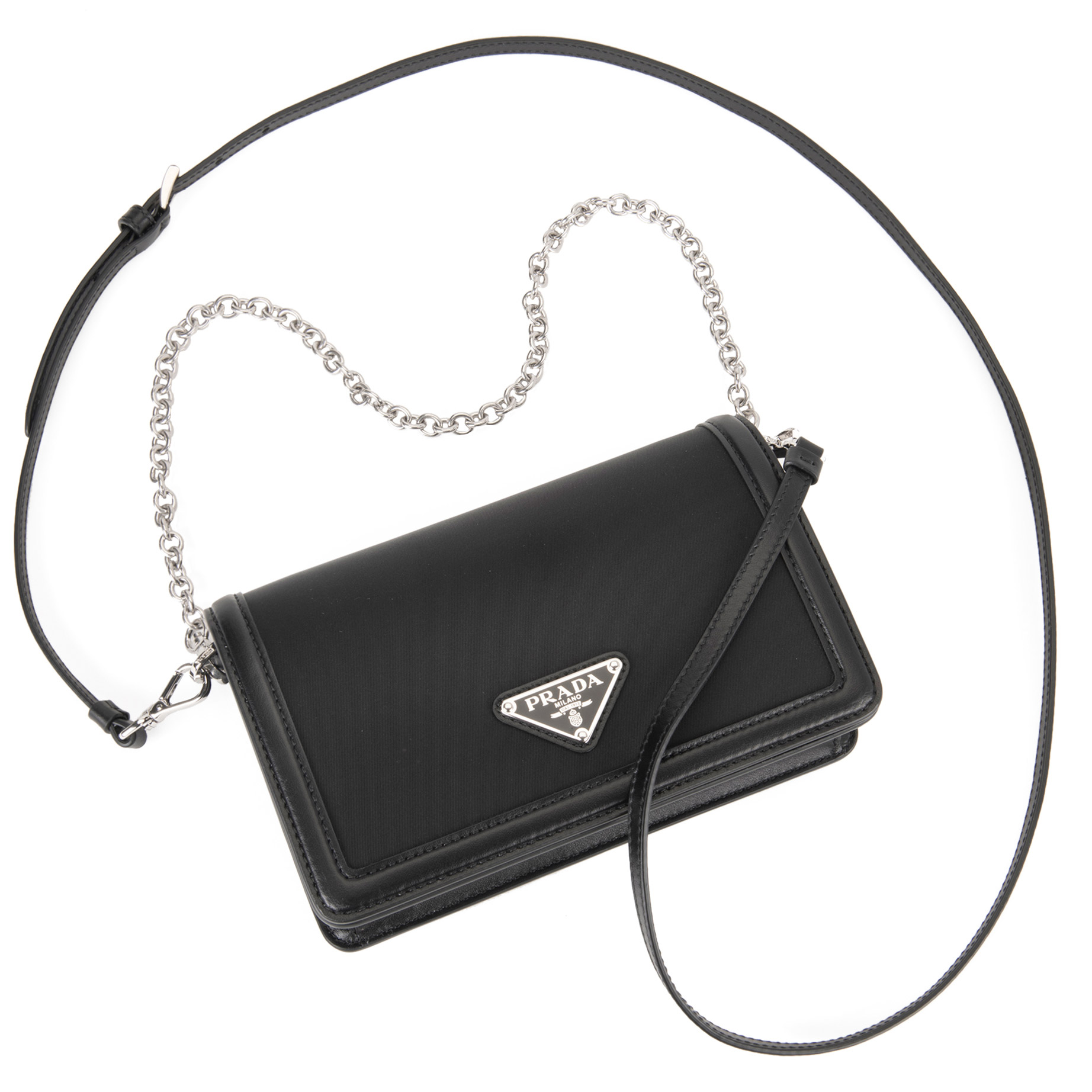 Prada Nylon and Leather Mini Bag, Black | Costco