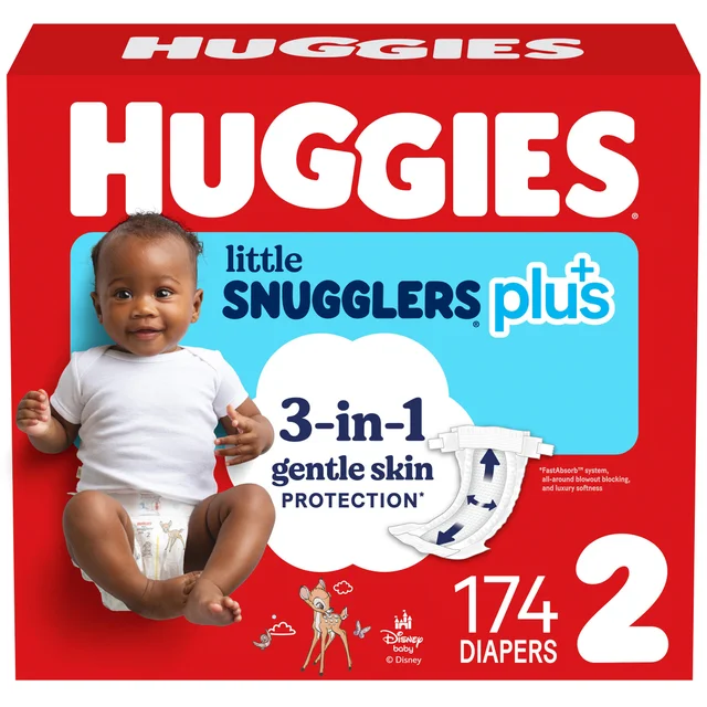 Huggies Plus Diapers Size 2, 174-count