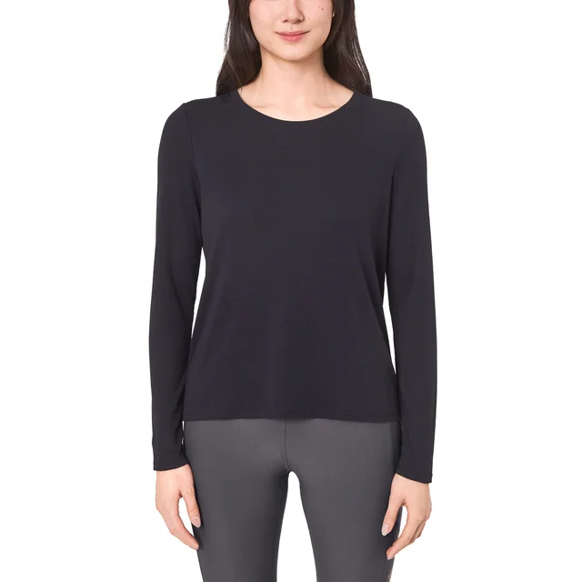 MONDETTA WOMEN'S RIBBED LONG SLEEVE TOP