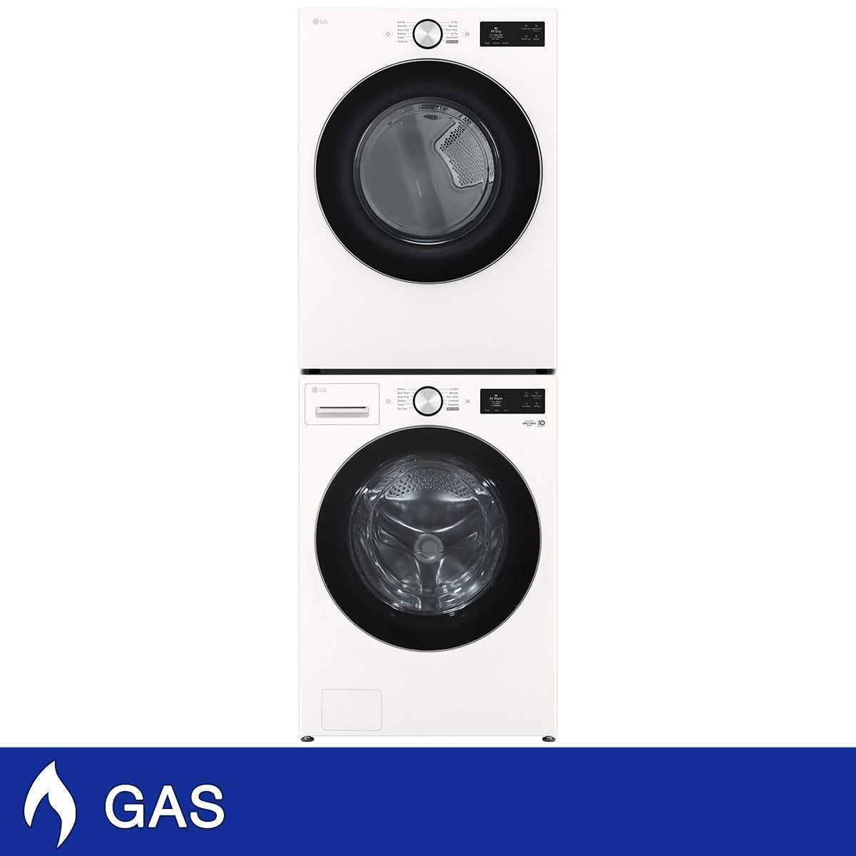 LG 5.0 cu. ft. Mega Capacity Smart Front Load Washer with TurboWash and LG 7.4 cu. ft. Ultra Large Capacity Smart Front Load Gas Dryer and Stacking Kit