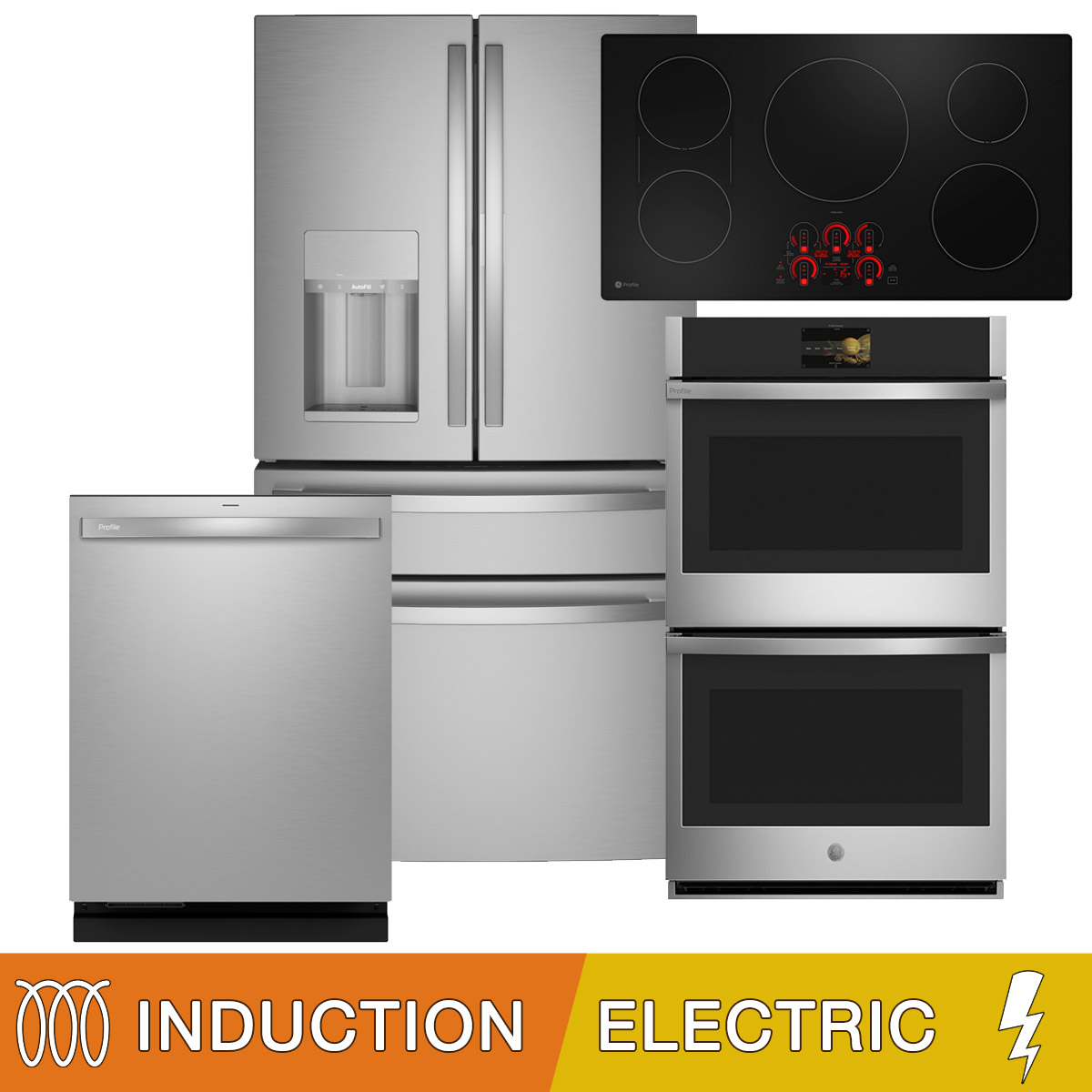 GE Profile 4-piece INDUCTION Kitchen Package with 22.4 cu. ft