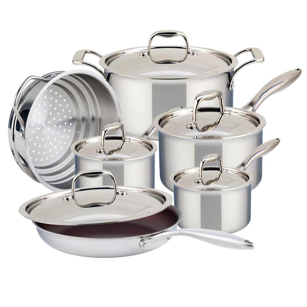 Meyer SuperSteel 3-ply Clad Cookware Set, 11-piece