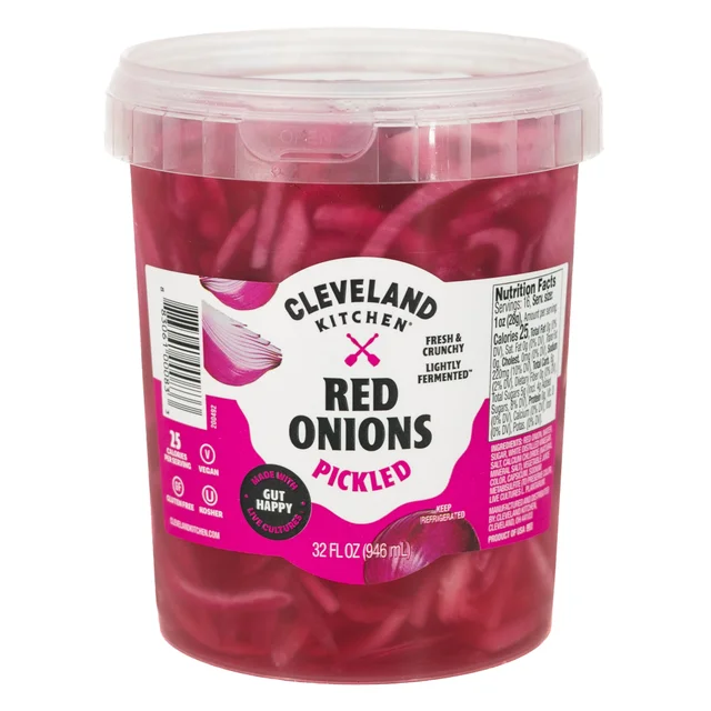 CLEVELAND KITCHEN PICKLED RED ONIONS 32 OUNCE CONTAINER