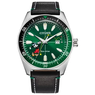 Citizen Eco Drive Disney Mickey Golf Stainless Steel Quartz Men's Watch, 43mm