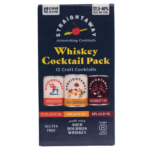 STRAIGHTAWAY COCKTAIL VARIETY 12/100ML CANS