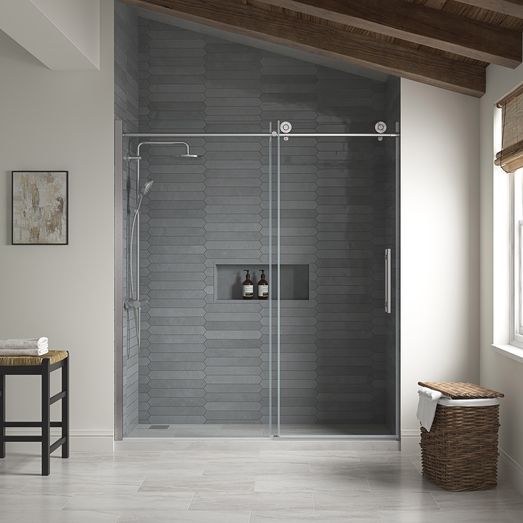 OVE Decors Renfrew Frameless Soft-close Sliding Shower Door