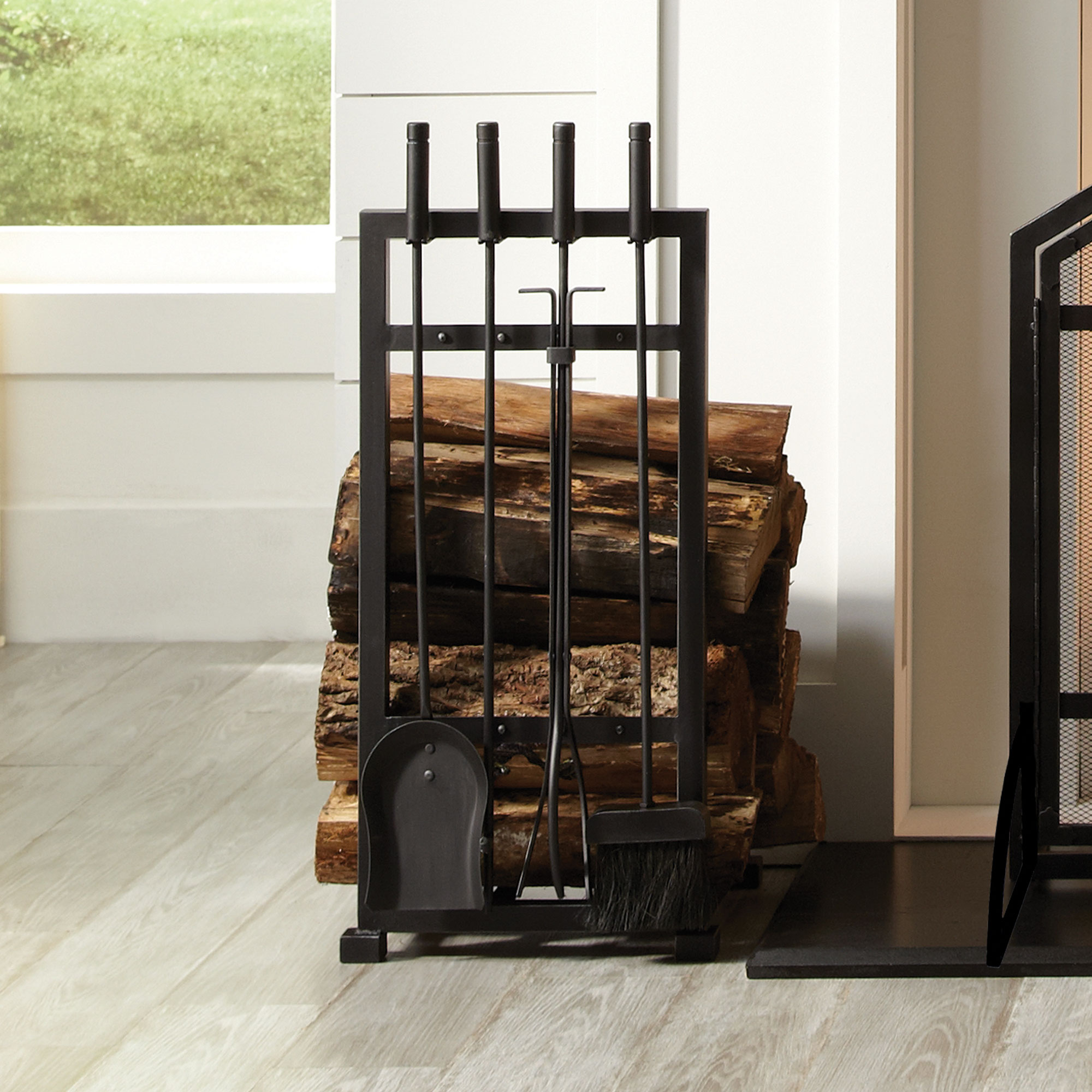 Pleasant Hearth Harper Log Holder and Tool Set