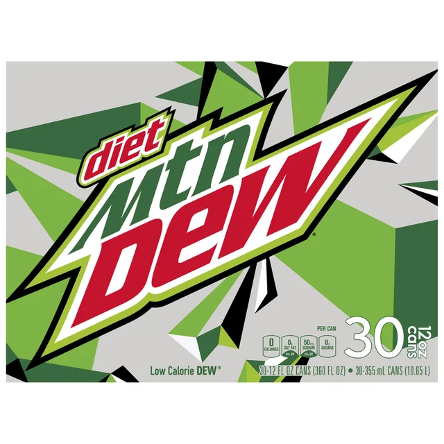 Diet Mountain Dew, 12 fl oz, 30-count