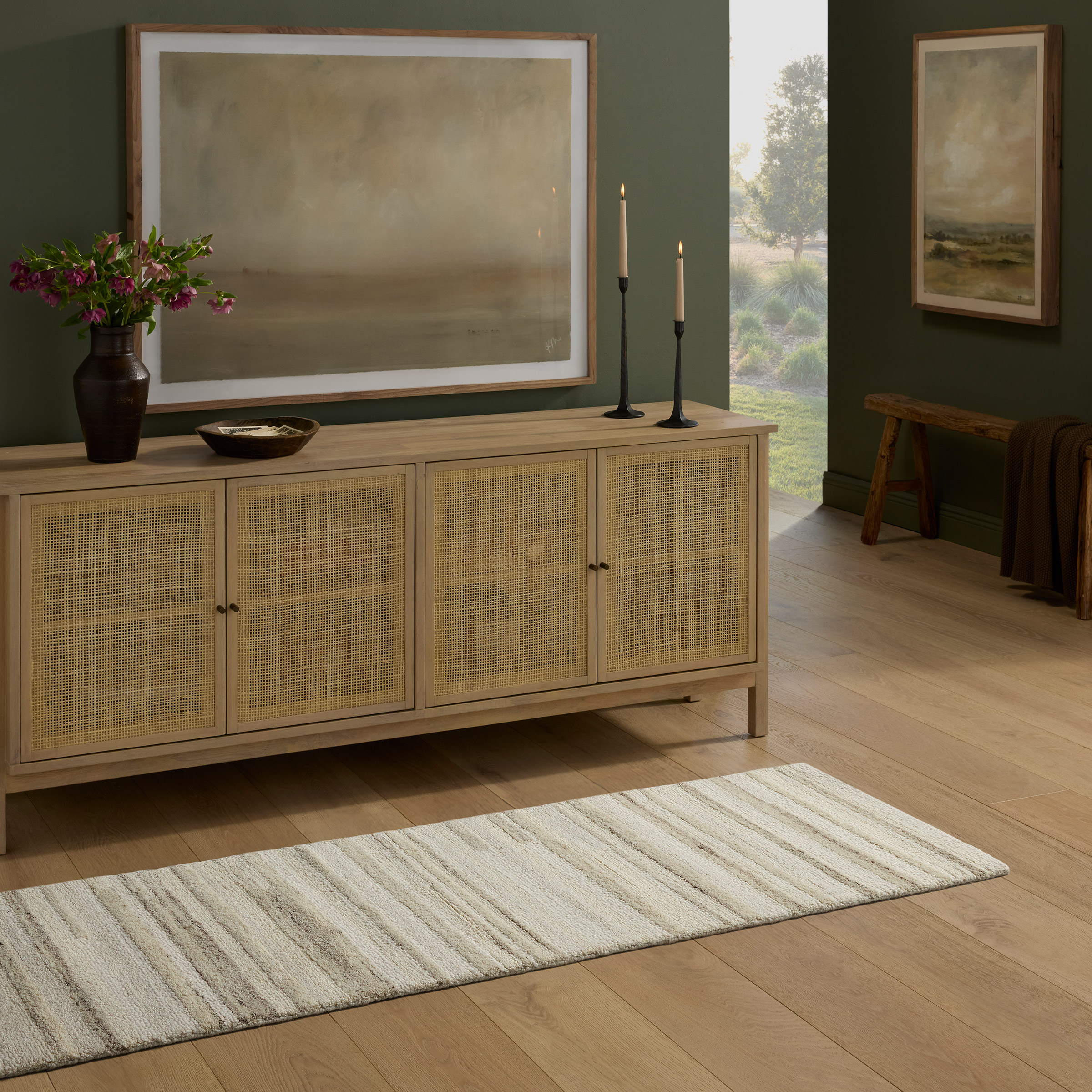 Loloi Melody Wool Rug Collection  Stripe Gray/Tan