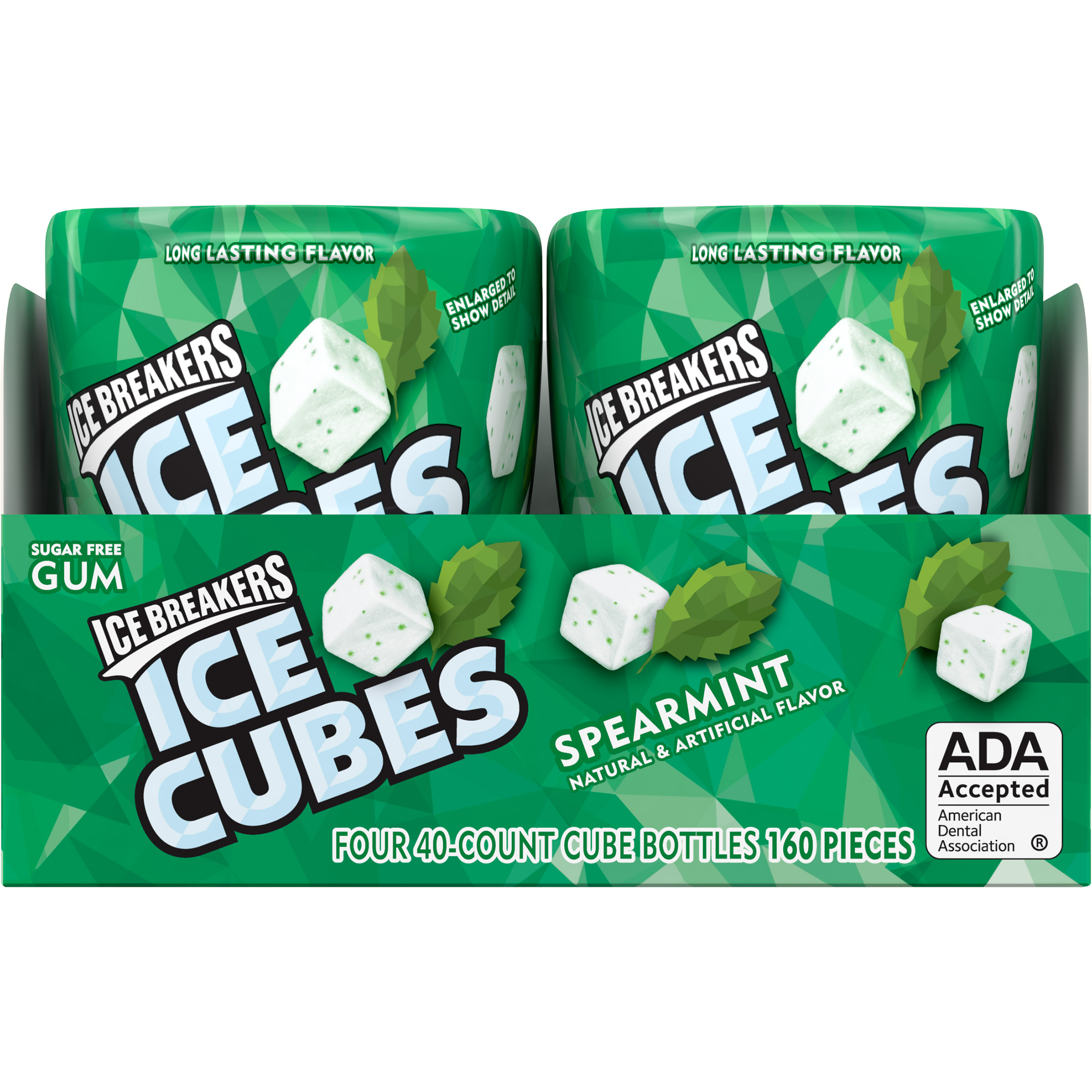 Ice Breakers Ice Cubes Sugar Free Gum  Spearmint  40 pieces  4-count