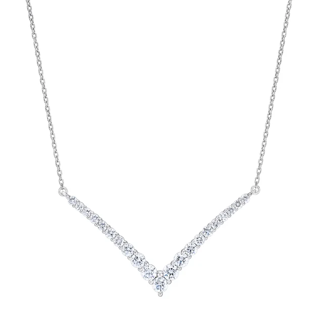 Round Brilliant 1.50 ctw VS2 Clarity, I Color Diamond 14kt White Gold Necklace