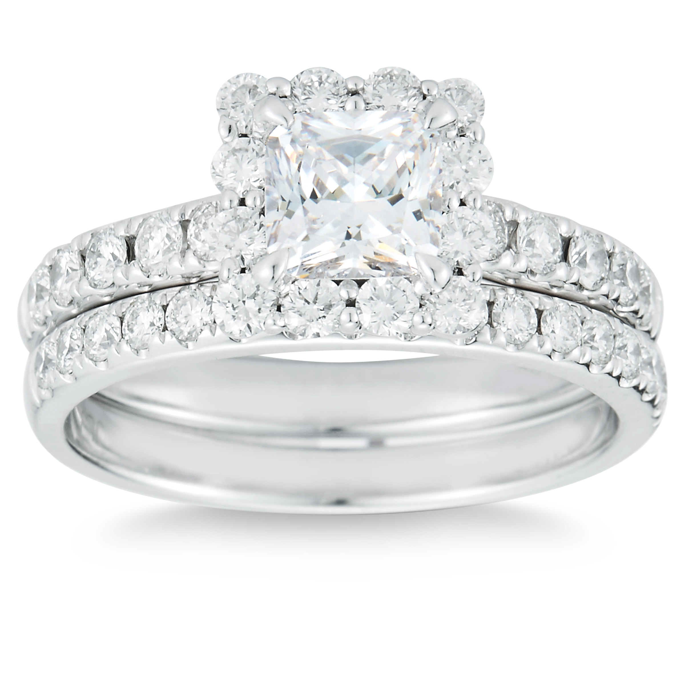 Princess Cut Diamond Wedding Set (1.65 ctw)