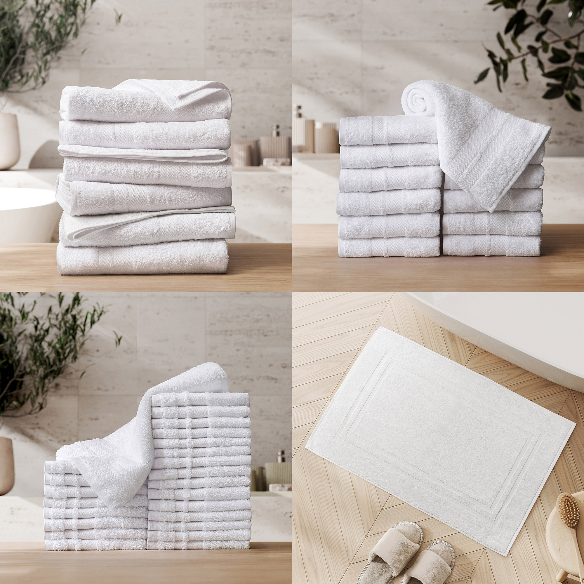 Enova Pure Green Recycled 100% Cotton Hospitality Towel Sets