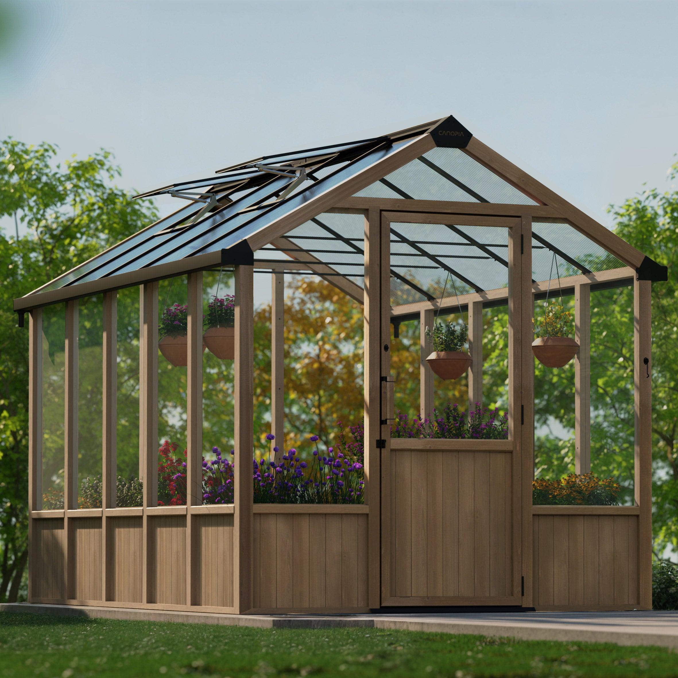Canopia by Palram Natura Cedar Wood 8 ft. x 12 ft. Greenhouse | Costco
