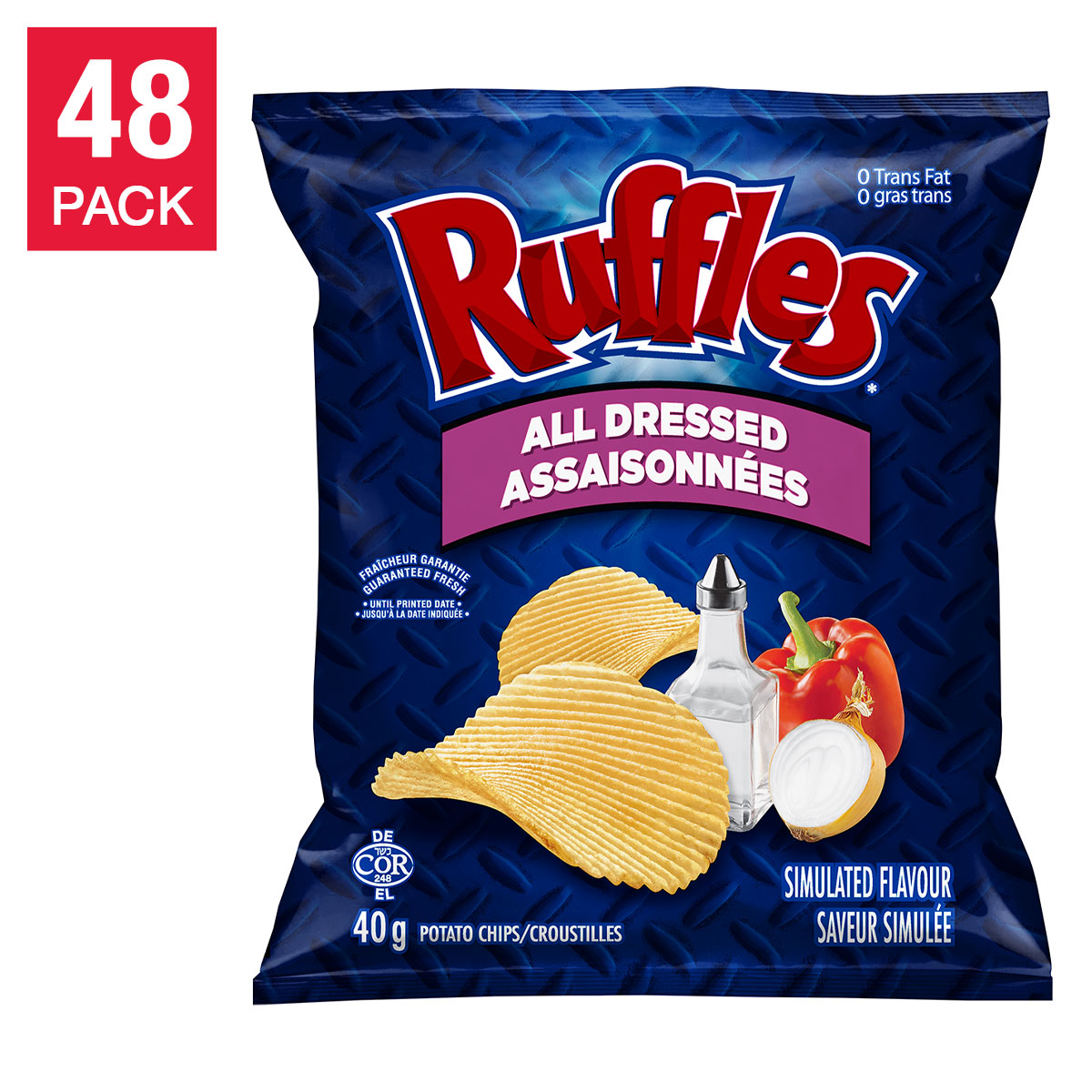 Ruffles All Dressed Potato Chips, 48 × 40 g