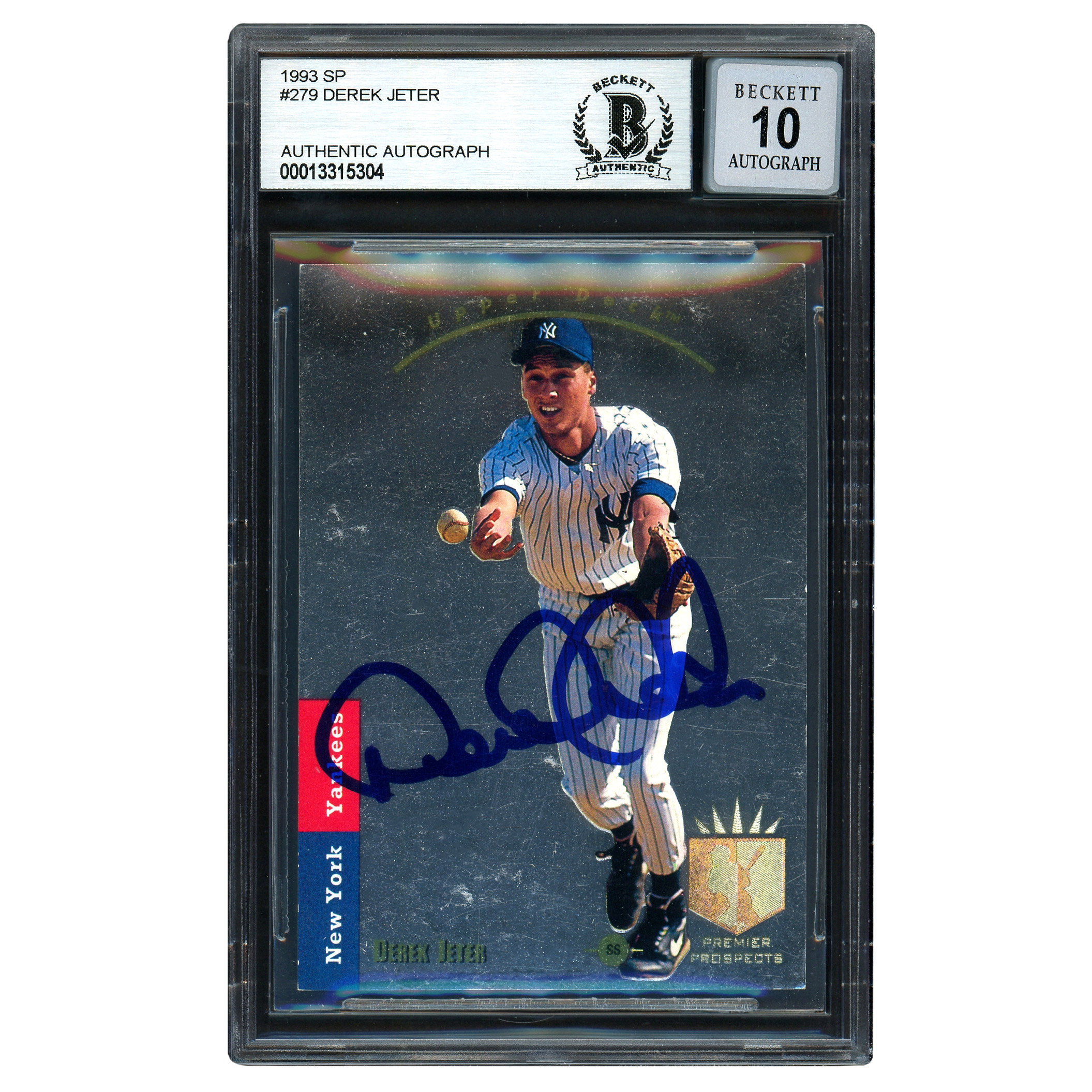 Derek Jeter Autographed 1993 Upper Deck SP Rookie Card #279 New York Yankees - Beckett Authenticated