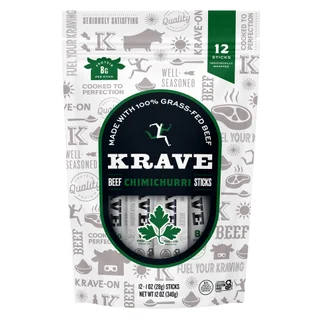 Krave Chimichurri Grass-Fed Beef Sticks, 1 oz, 12-count