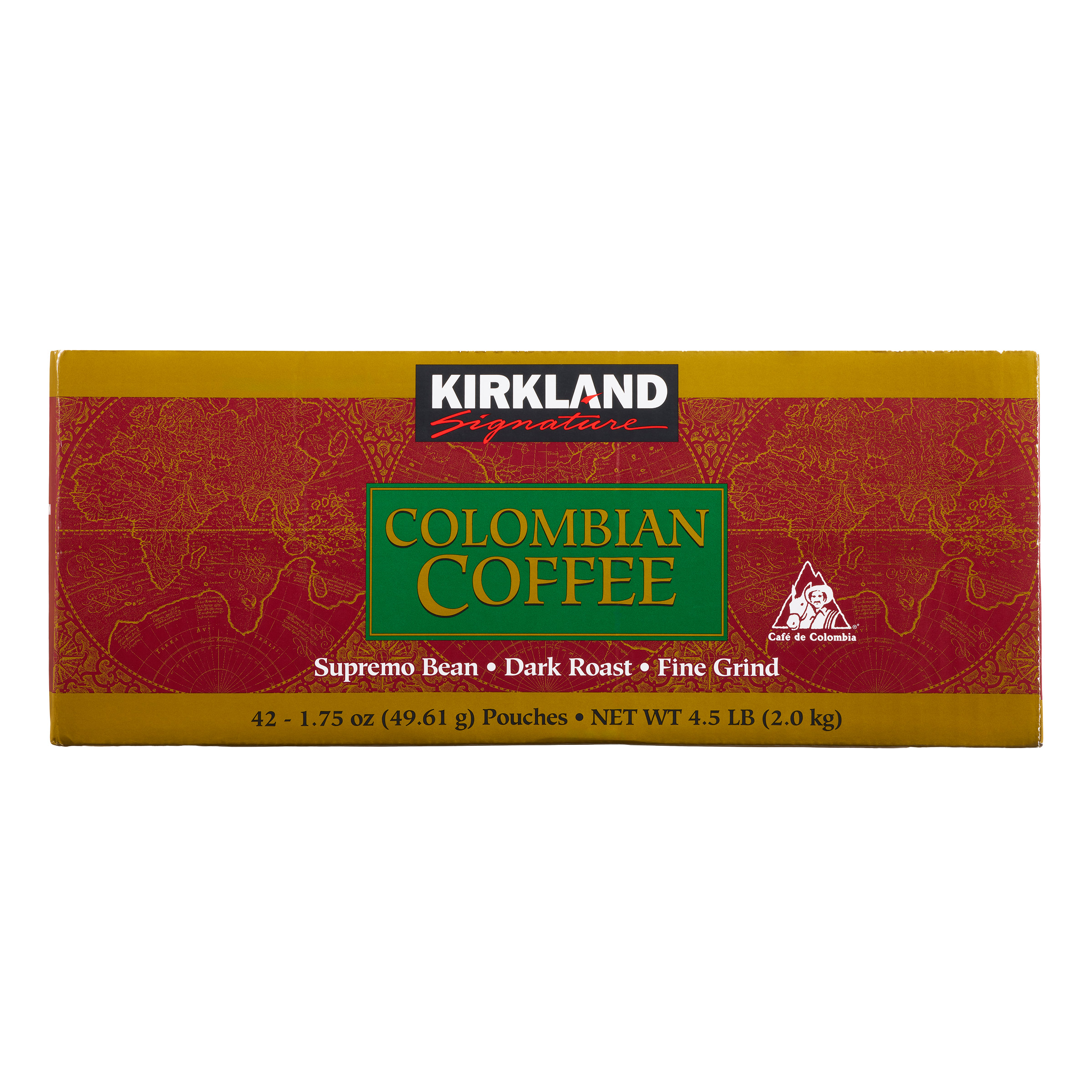 Kirkland Signature 100% Colombian Coffee, Dark Roast, 1.75 oz, 42