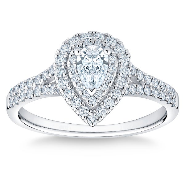 Pear & Round Brilliant 0.75 ctw VS2 Clarity, G Color Diamond Pear & Round Brilliant 0.75 ctw VS2 Clarity, G Color Diamond
