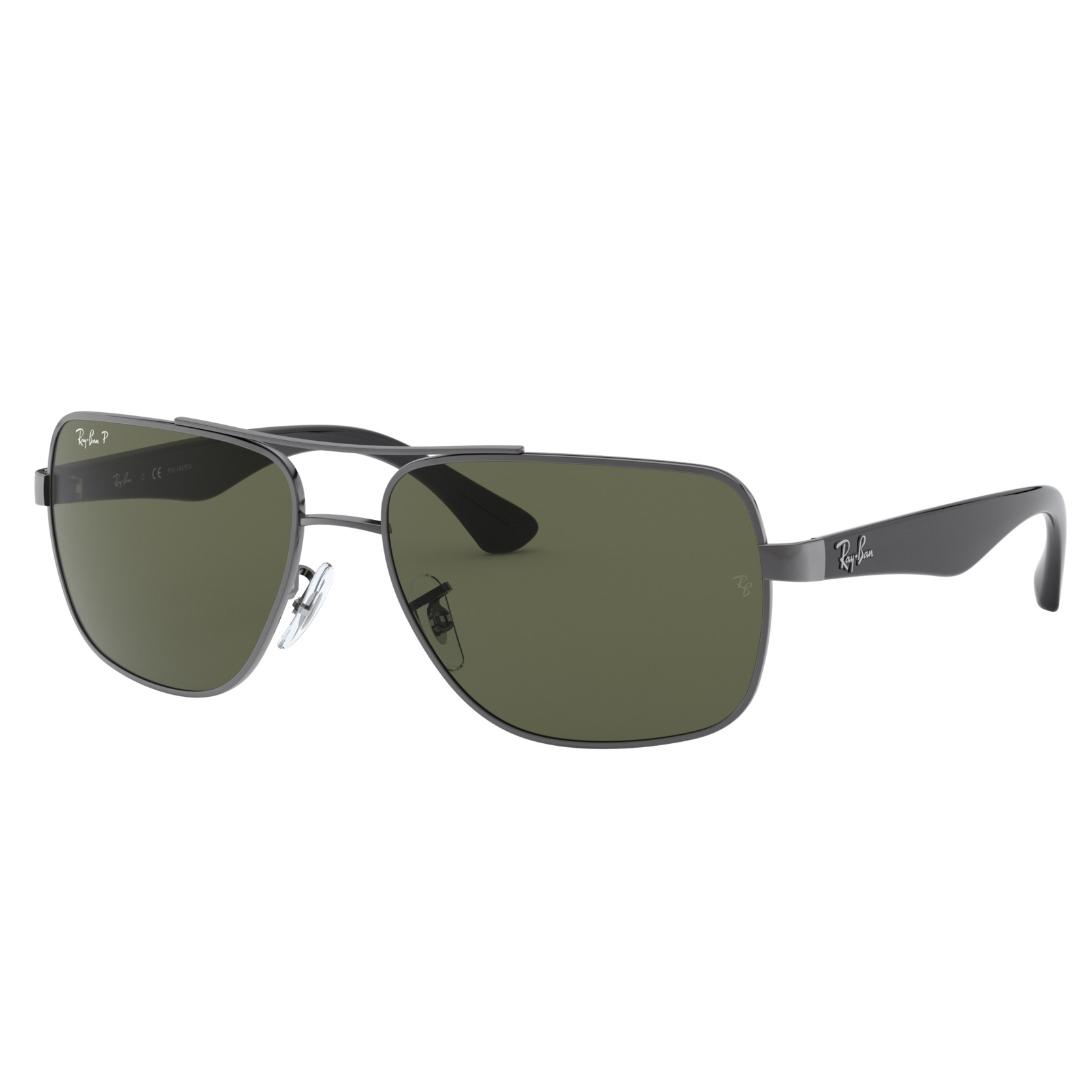 Rayban RB3483 Gunmetal Green Polarized Sunglasses