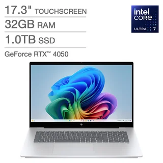 HP OmniBook 7 17.3" AI Laptop - Intel Core Ultra 7 258V - Copilot+ PC - FHD IPS Touchscreen - 32GB Memory - 1TB SSD - GeForce RTX 4050 - Windows 11 Home