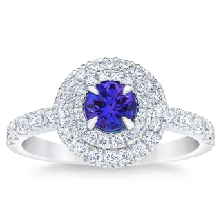 Tanzanite and Diamond 14kt White Gold Ring