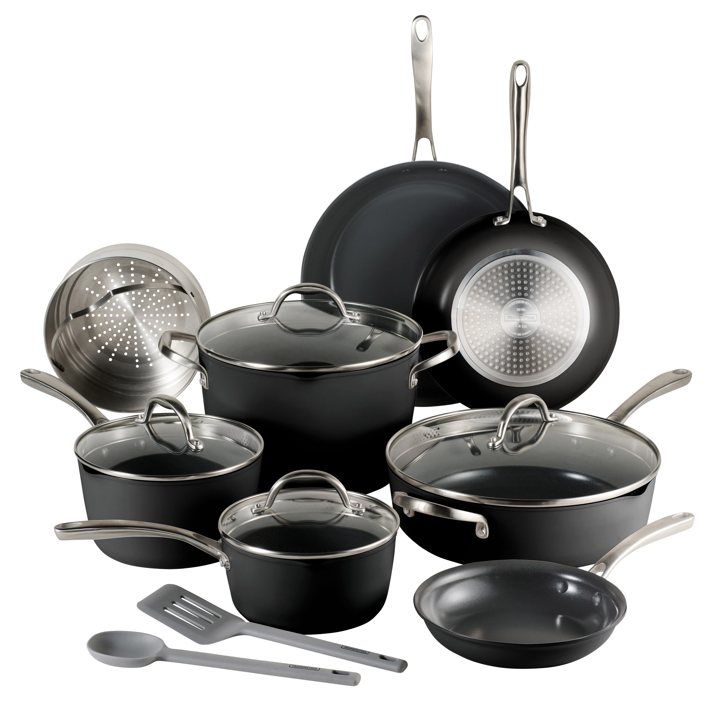 Tramontina Ceramic Non-Stick 12-piece Cookware Set with Utensils