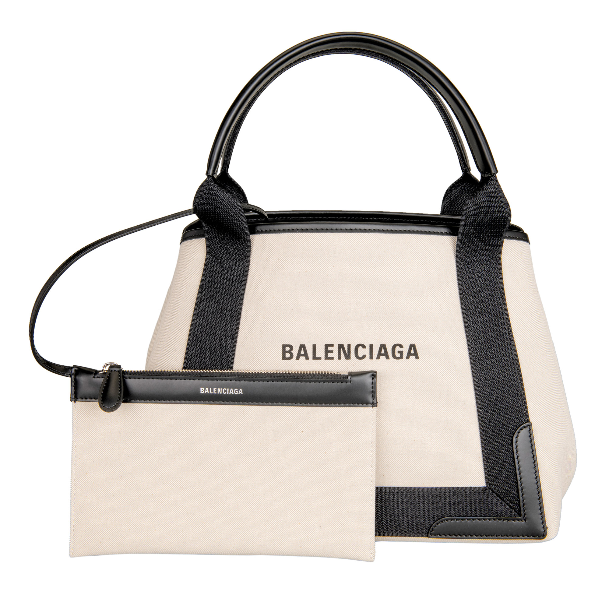 Balenciaga Small Cabas, Beige/Black | Costco