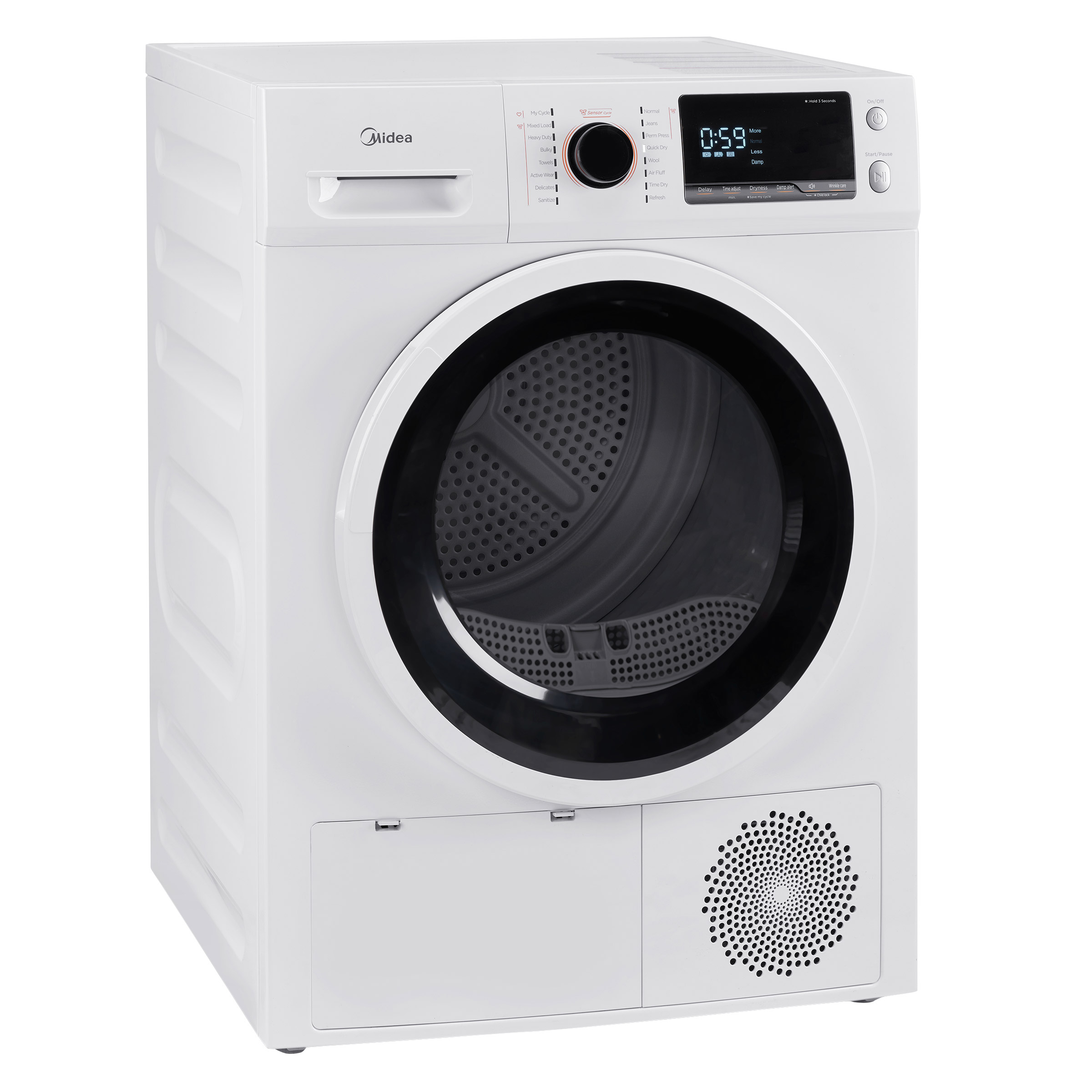 Midea 4.4 cu ft. White Ventless Heat Pump Dryer with Stacking Kit