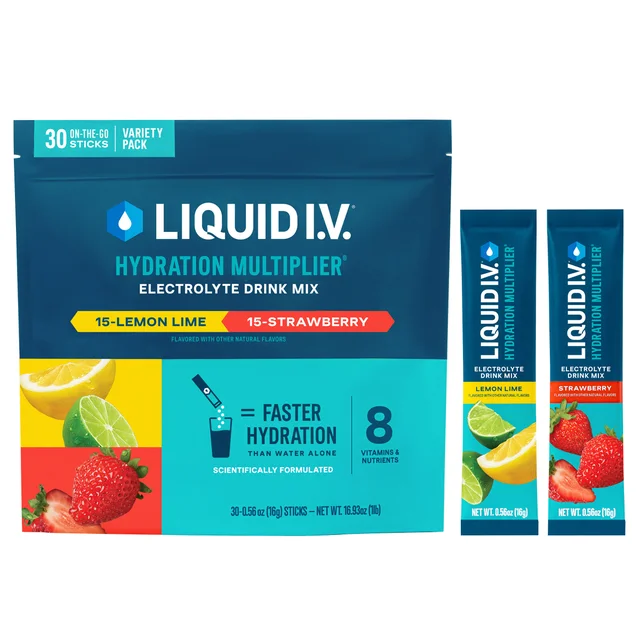 Liquid I.V. Hydration Multiplier, 30 Individual Serving Stick Packs in Resealable Pouch, Variety Pack